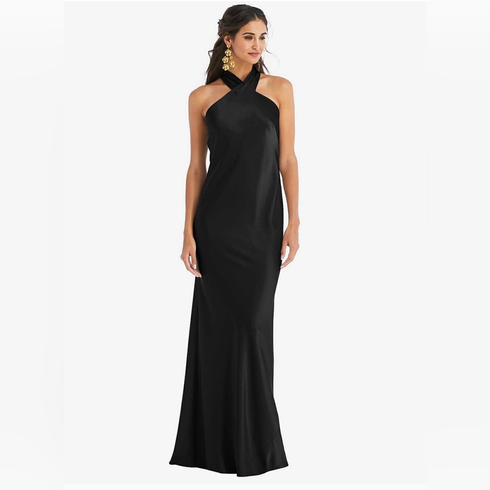 Black Halter Gown by Lovely Bride Size XS